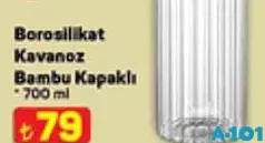 BOROSİLLİKAT KAVANOZ BAMBU KAPAKLI 700 ML